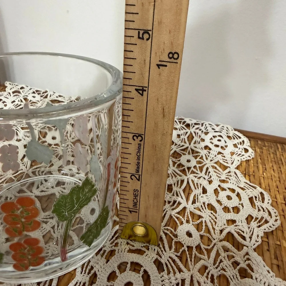 Vintage Garden Vegetable Rocks Glass Tomato Rhubarb Farmhouse Kitchen Decor